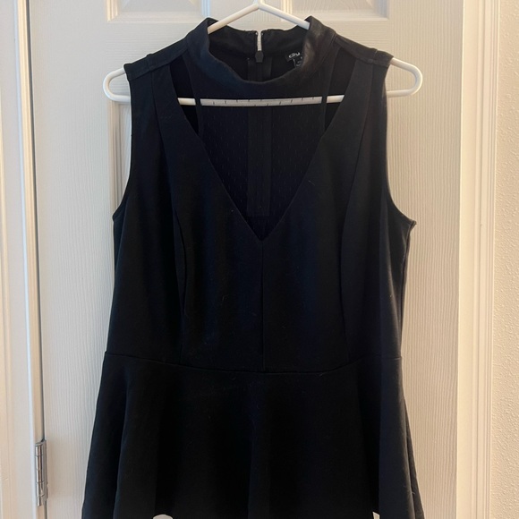 City Chic Black Zip-Up Top - Picture 1 of 4